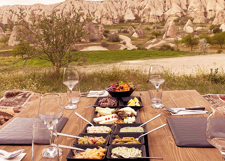 Sunset Dinner in Cappadocia with View of Valleys